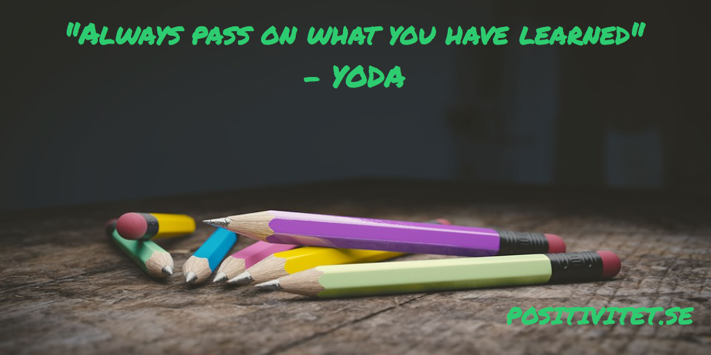 “Always pass on what you have learned” – Yoda